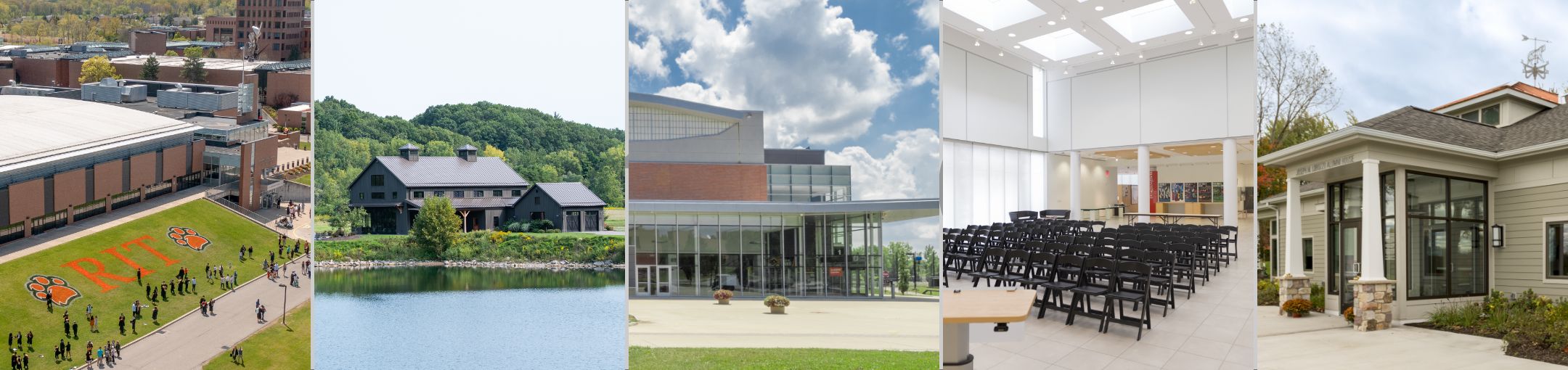 a collage of five different RIT venues