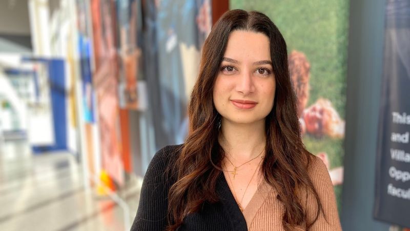 a photo of samaya near the display at the shed