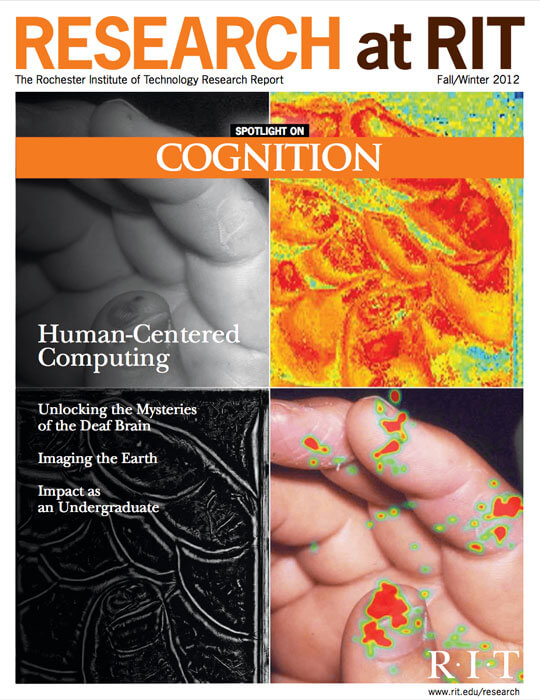 Cover for Fall / Winter 2012 issue of the Research Magazine spotlighting cognition