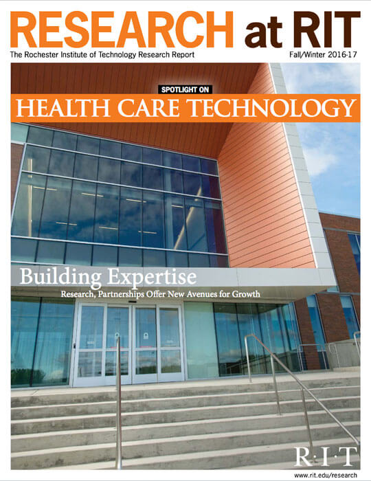 Cover for Fall / Winter 2016-17 issue of the Research Magazine spotlighting health care technology