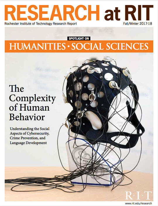 Cover for Fall / Winter 2017-18 issue of the Research Magazine spotlighting humanities and social sciences