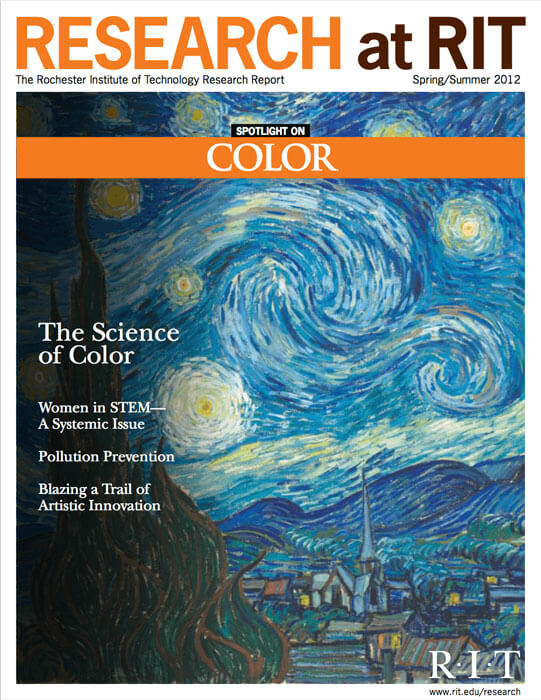 Cover for Spring / Summer 2012 research magazine spotlighting color