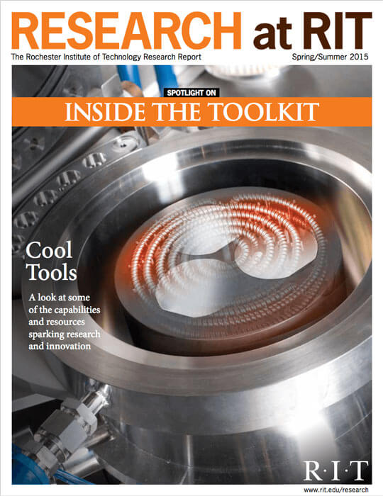 Cover for Spring / Summer 2015 research magazine spotlighting inside the toolkit
