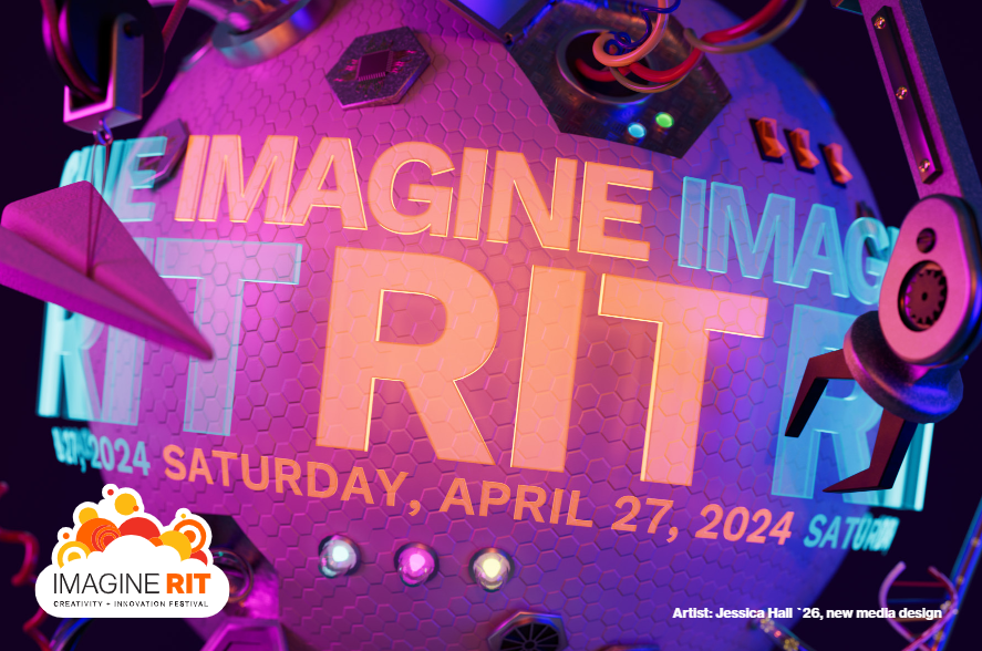 a graphic with an imagine rit poster