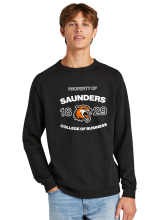 Black Crewneck sweatshirt with property of Saunders 1829 college of business with a RIT Tiger in the center