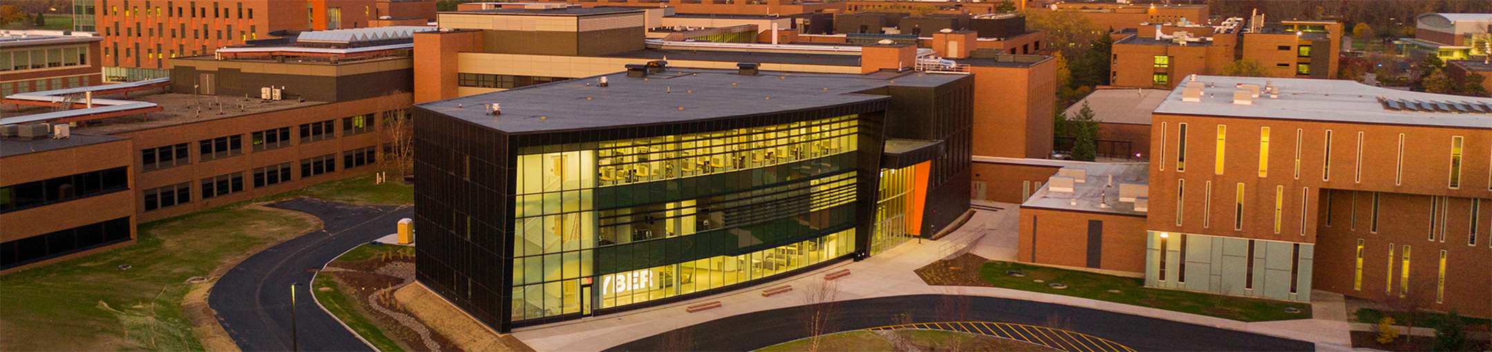 Arial shot of GCI building