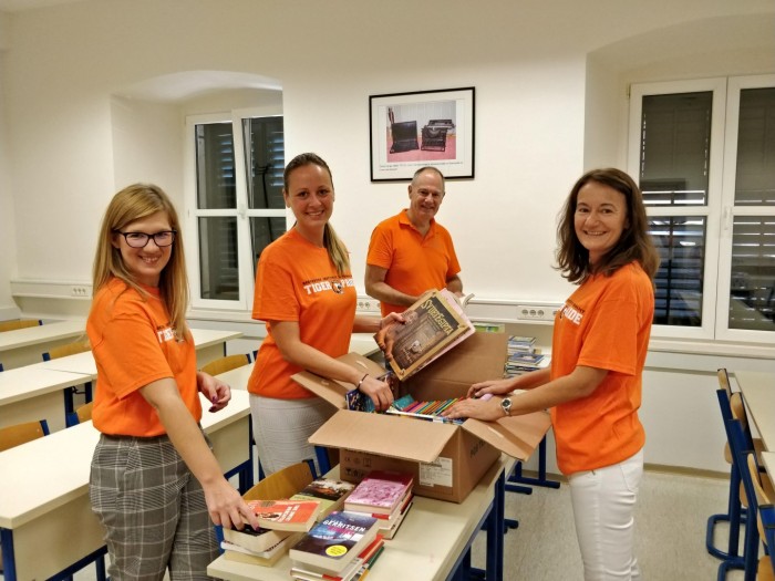 Book donation to Elementary School Cavtat and Club 65+ as a result of RIT Global Day of Service 2018