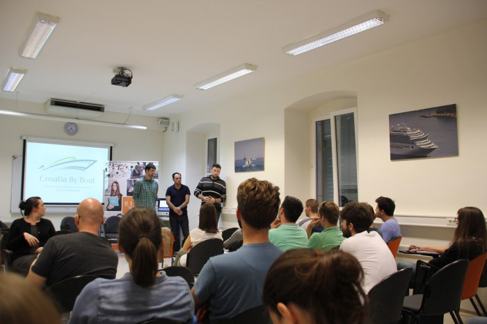 Founders of Croatia by Boat as guest speakers to IT students in Dubrovnik