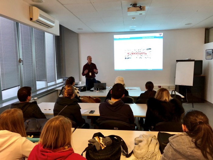 HTM students listened to a lecture on Crisis Management at the Dubrovnik Airport