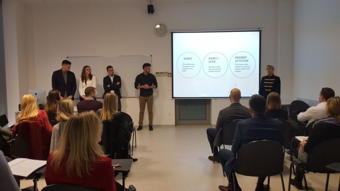 IB seniors pitch their IMC ideas in front of Franck professionals