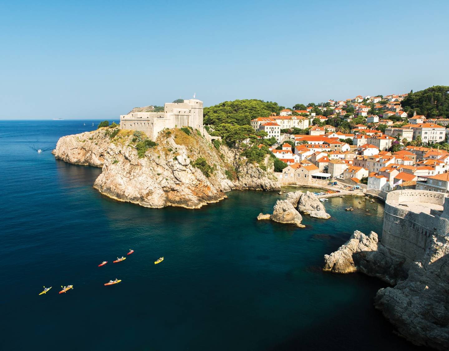 Overhead shot of croatian city of Dubrovnik