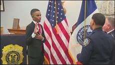 NYPD swears in first deaf intern, Heriberto Almonte. Photo by Fox 5 New York.