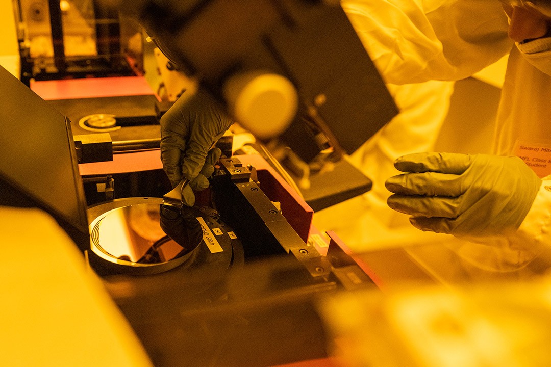 A person working in the lab