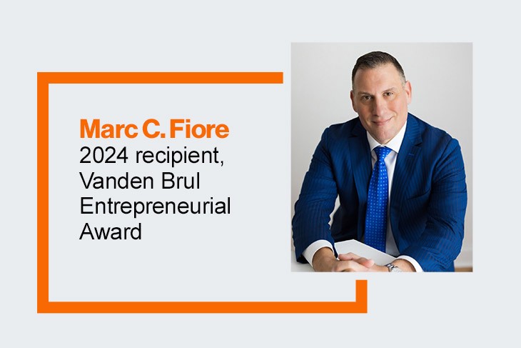 Marc C. Fiore 2024 recipient of the Vanden Brul Entrepreneurial Award
