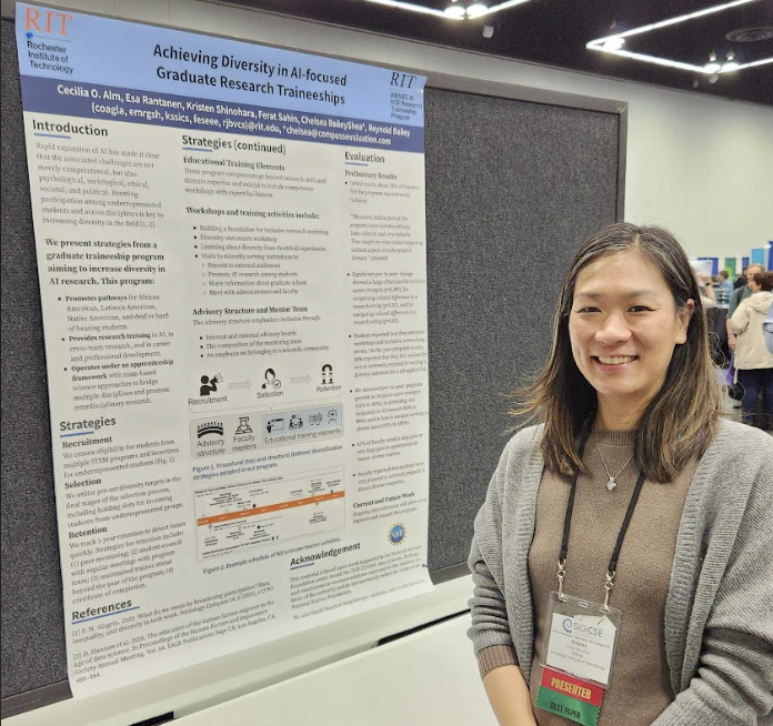 Dr. Kristen Shinohara presenting a poster at the SIGCSE 2024 conference