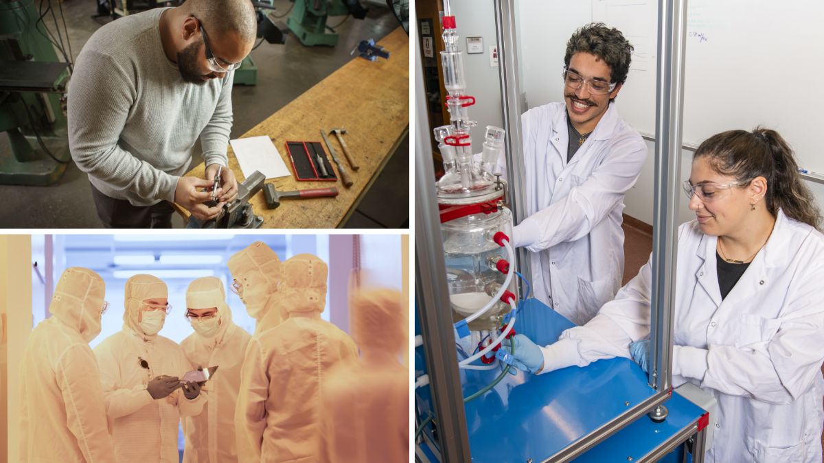 Collage of different RIT engineering photos.