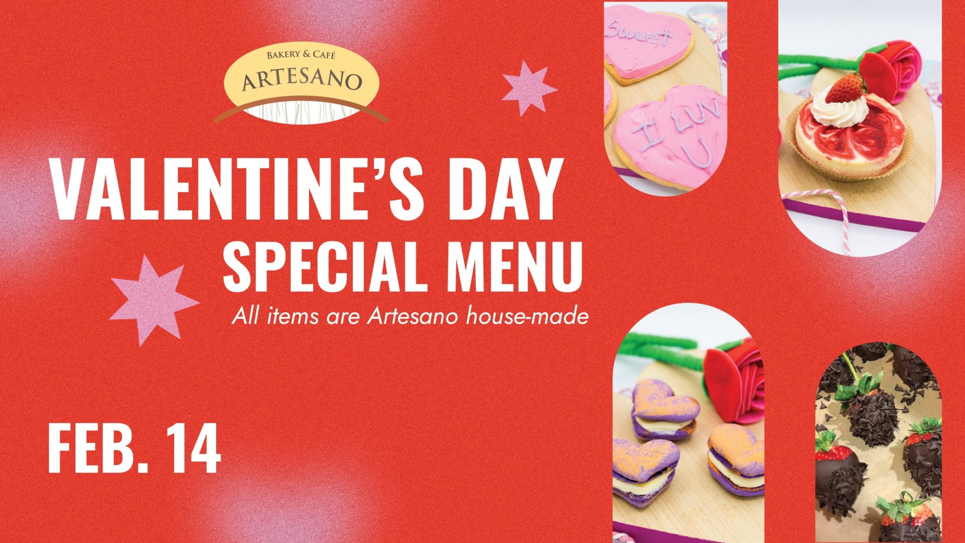 Valentine's Day Specials at Artesano Bakery & Café