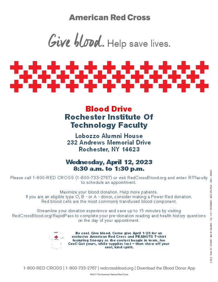 blood drive poster with information on where the blood drive is located on campus and at what time