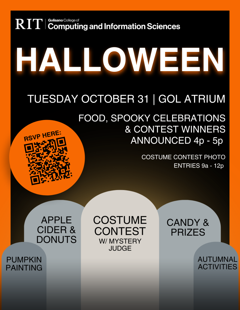 GCCIS Halloween flyer with dates and times