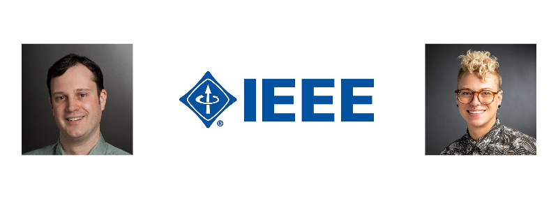 Image of IEEE logo and headshots of two librarians.