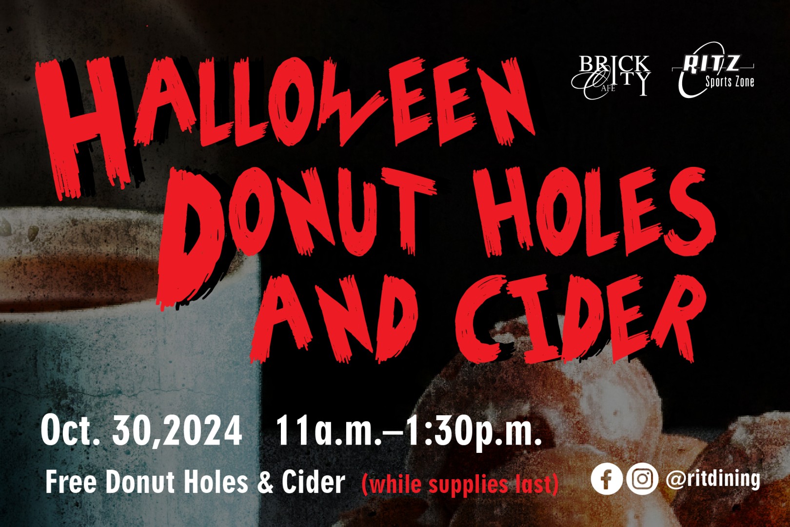 Halloween Donut Holes and Cider 