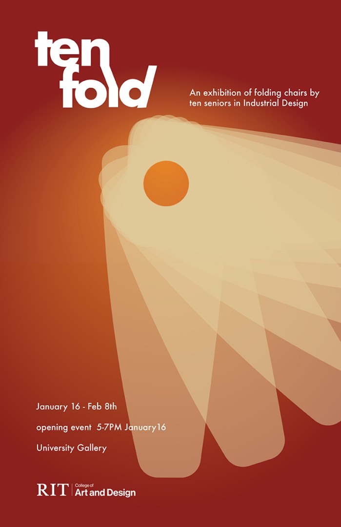 A poster with the exhibition title Ten Fold.