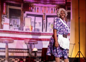 Photo from a performance of Becoming Grandma Kat.