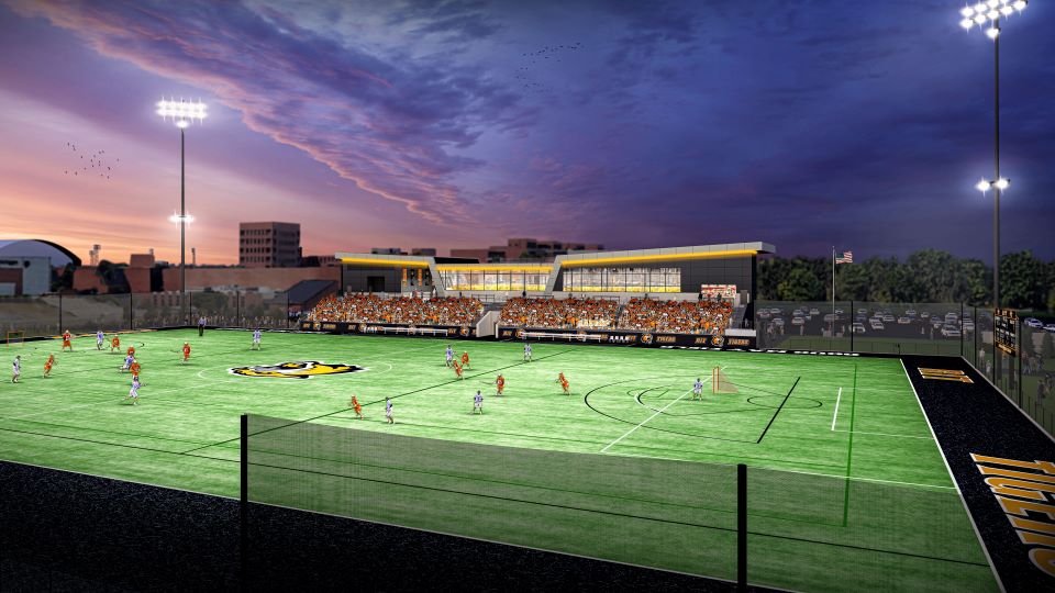 Exterior rendering of new Tiger Stadium