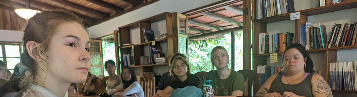 Group of Honors students in Costa Rica at a table
