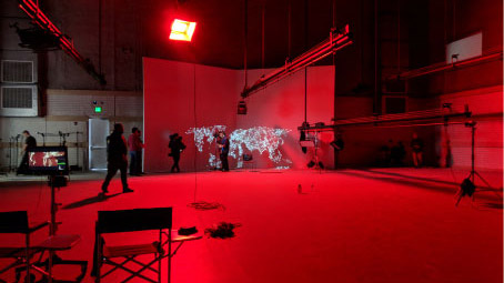 Sound stage with red light