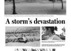 A collage of photos showing the devastation of Hurricane Katrina in New Orleans.