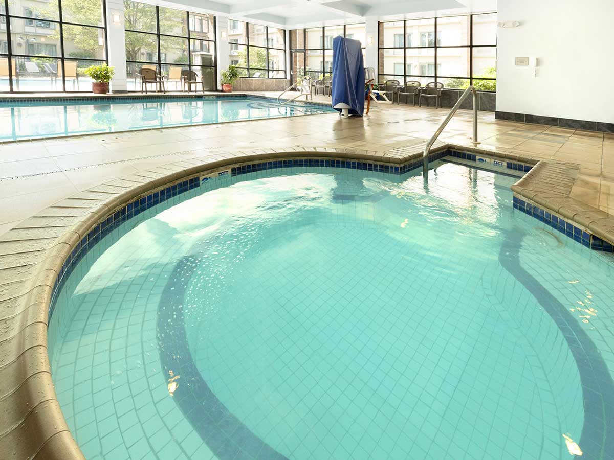 Large indoor whirlpool hot tub