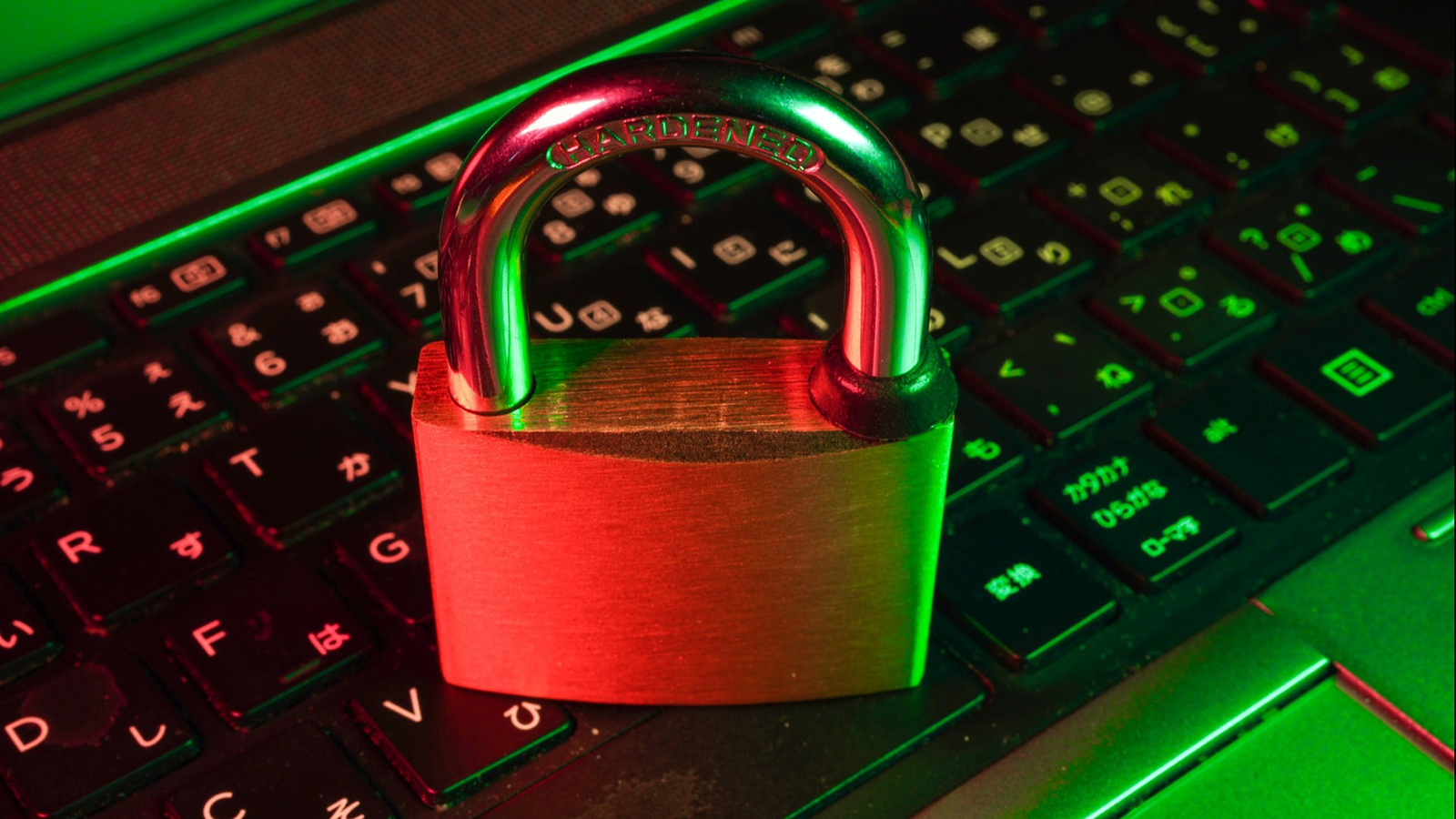 Image of a padlock on a laptop keyboard