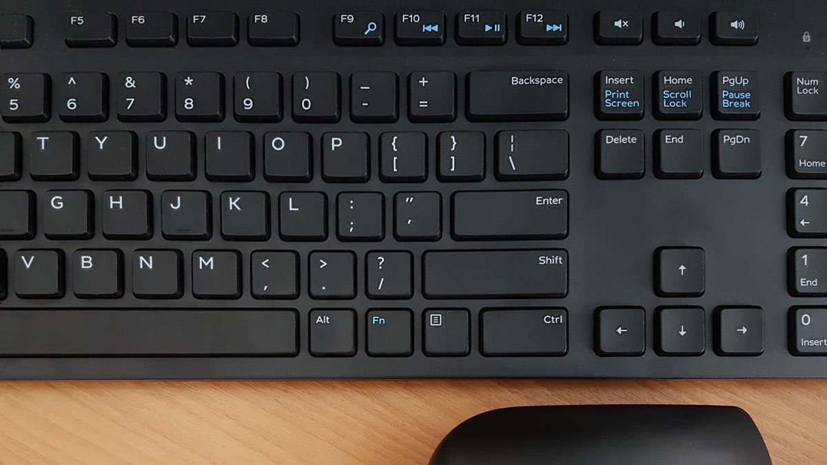 Close up of black keyboard.