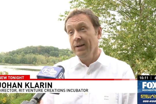 Johan Klarin appears on screen with FOX Rochester.