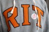 Close up of RIT logo and sticker