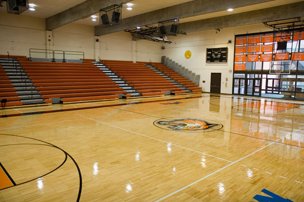 the inside of the RIT Clark Gym basketball court