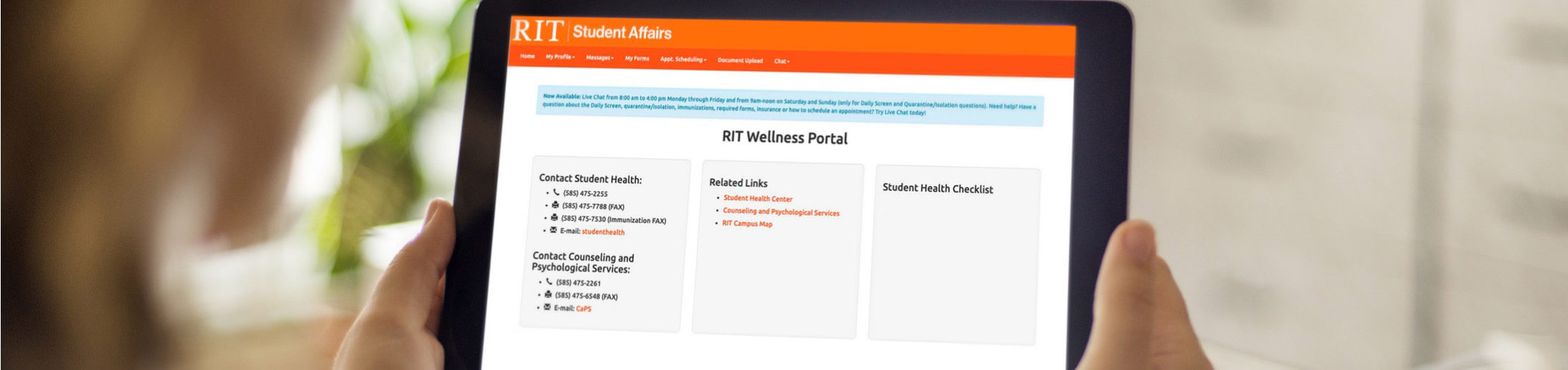 Wellness Portal Student Health Center RIT