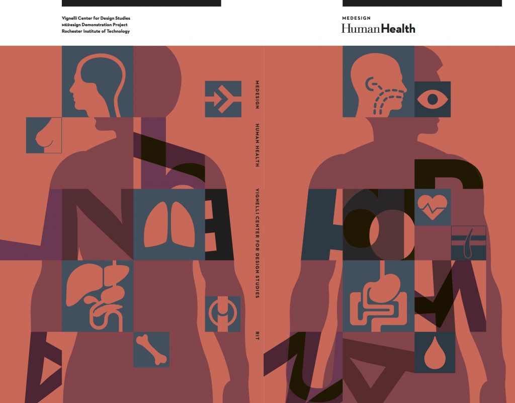 a poster for MeDesign Human Health that shows the human body and organs