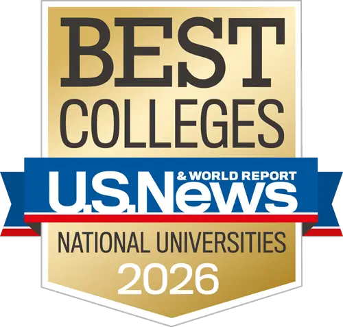 U.S. News and World Report Badge for Best National Universities for 2026.