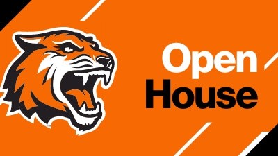 RIT's roaring tiger spirit mark next to the words Open House.